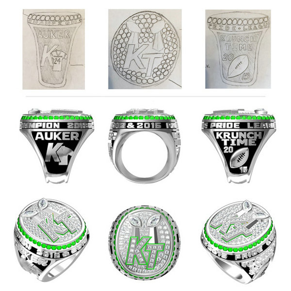 2015 Krunch Time Pride League Champion ring - Custom Champion Ring